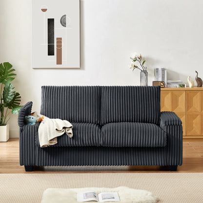 Canapé causeuse en tissu 71 avec accoudoirs carrés et port USB pour le salon