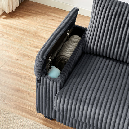 Canapé causeuse en tissu 71 avec accoudoirs carrés et port USB pour le salon
