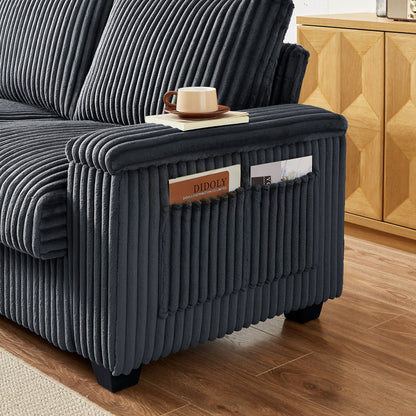 Canapé causeuse en tissu 71 avec accoudoirs carrés et port USB pour le salon