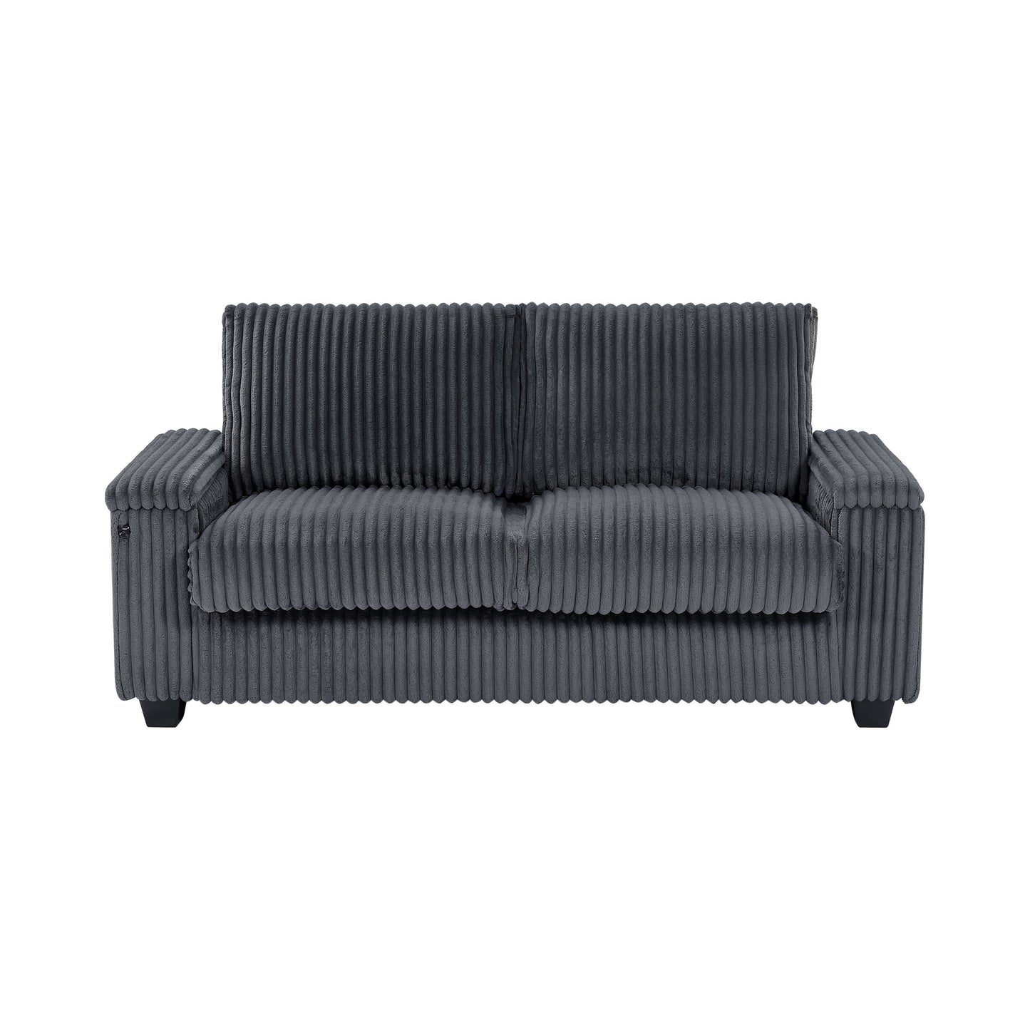 Canapé causeuse en tissu 71 avec accoudoirs carrés et port USB pour le salon