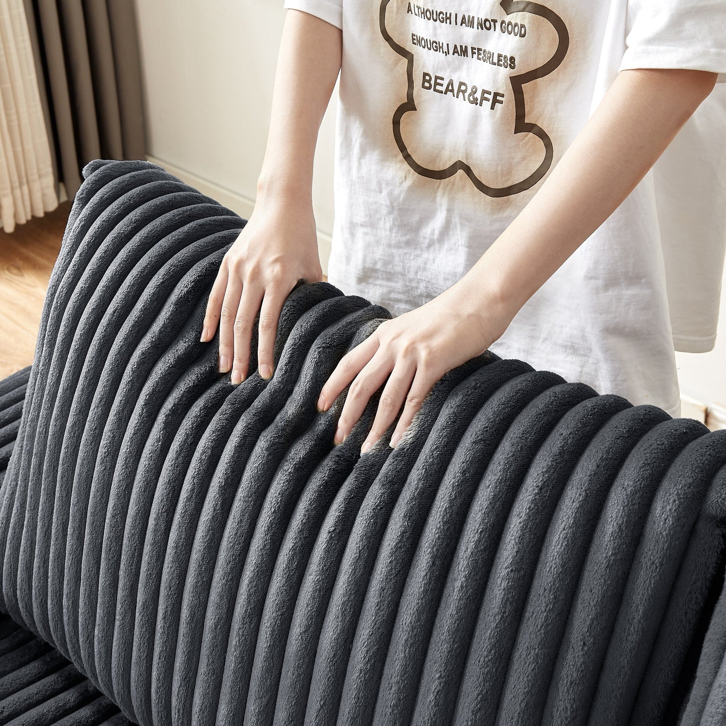 Canapé causeuse en tissu 71 avec accoudoirs carrés et port USB pour le salon