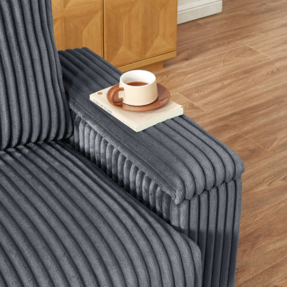 Canapé causeuse en tissu 71 avec accoudoirs carrés et port USB pour le salon