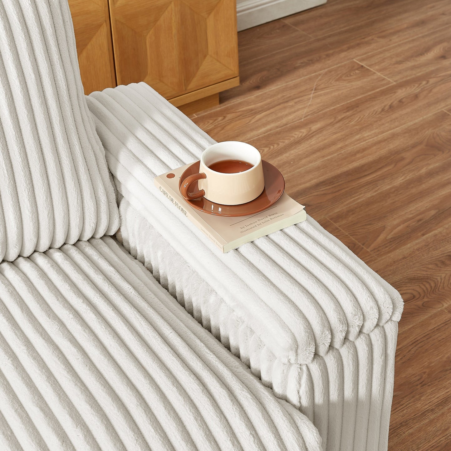 Canapé causeuse en tissu 71 avec accoudoirs carrés et port USB pour le salon