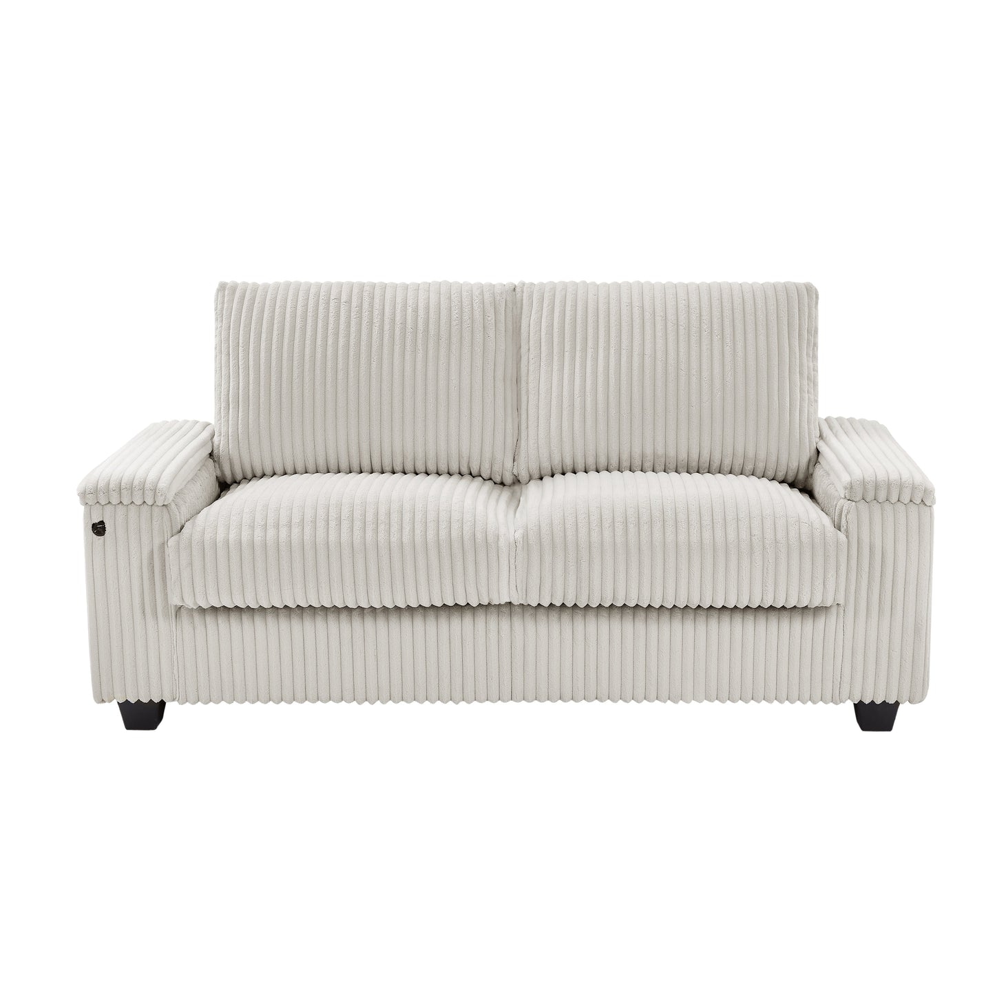 Canapé causeuse en tissu 71 avec accoudoirs carrés et port USB pour le salon