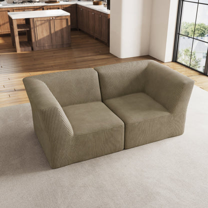 Canapé sectionnel modulaire en velours côtelé 71 W entièrement moulé en éponge
