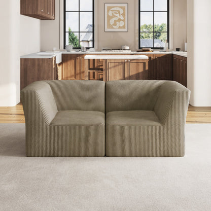 Canapé sectionnel modulaire en velours côtelé 71 W entièrement moulé en éponge