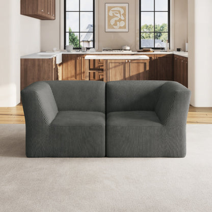 Canapé sectionnel modulaire en velours côtelé 71 W entièrement moulé en éponge