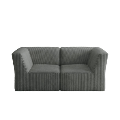 Canapé sectionnel modulaire en velours côtelé 71 W entièrement moulé en éponge