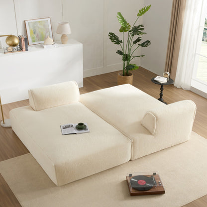 Canapé-lit modulaire surdimensionné de 72 pouces, spacieux et rempli de mousse compressée
