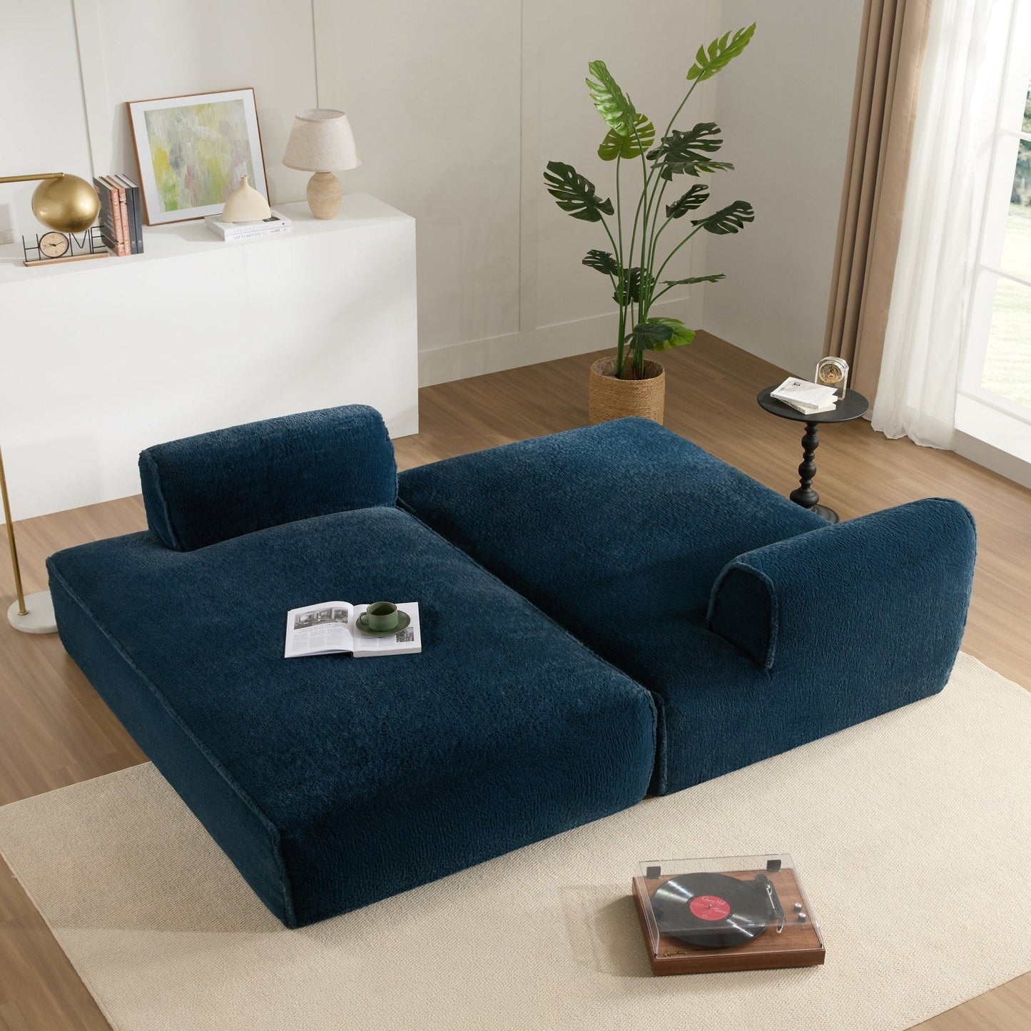 Canapé-lit modulaire surdimensionné de 72 pouces, spacieux et rempli de mousse compressée