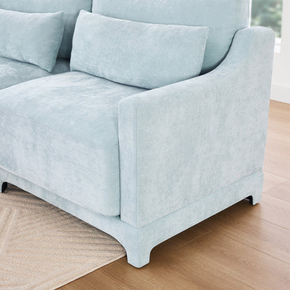 Canapé 3 places en chenille 73,2 avec 2 coussins lombaires pour le salon