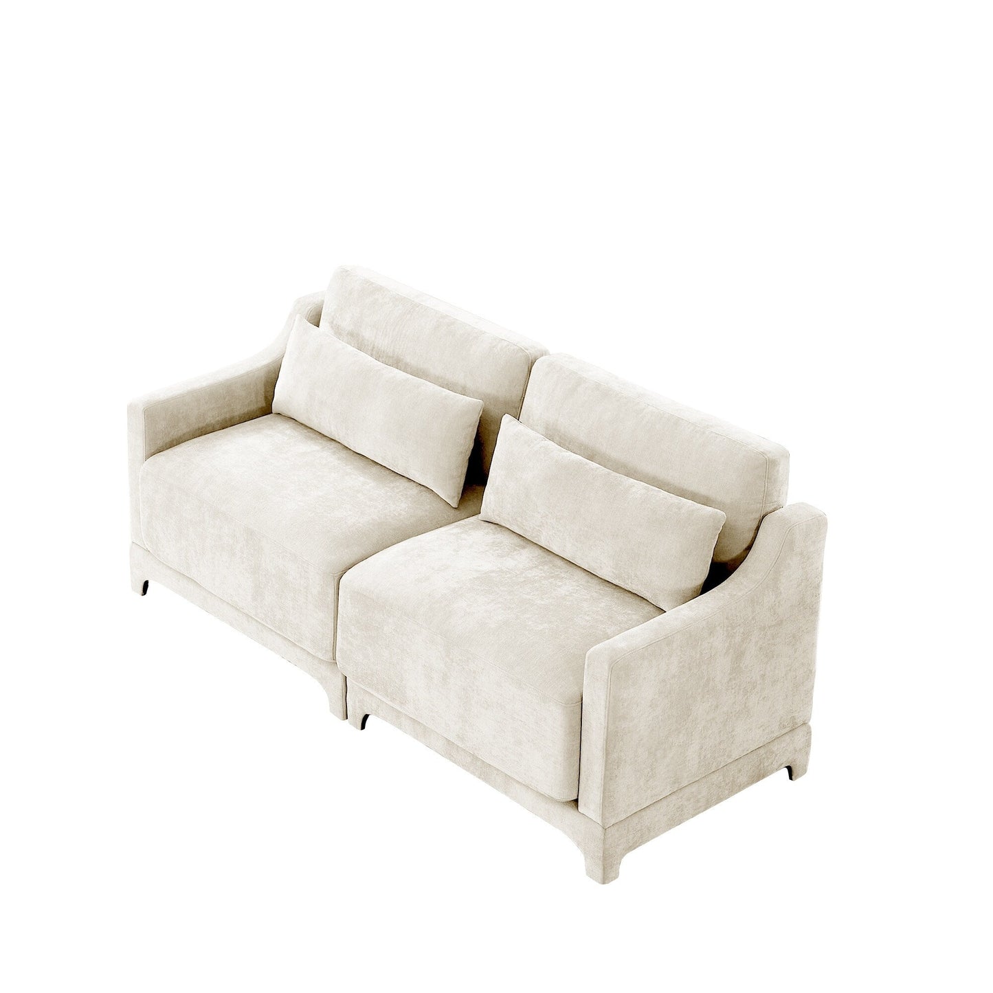 Canapé 3 places en chenille 73,2 avec 2 coussins lombaires pour le salon