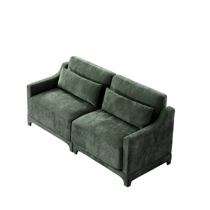 Canapé 3 places en chenille 73,2 avec 2 coussins lombaires pour le salon