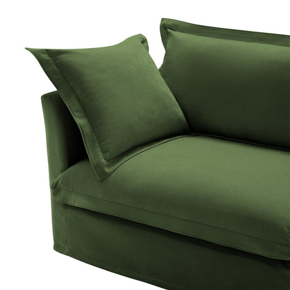 Canapé modulable 3 places en chenille 73,2 avec housses amovibles et lavables et plusieurs coussins