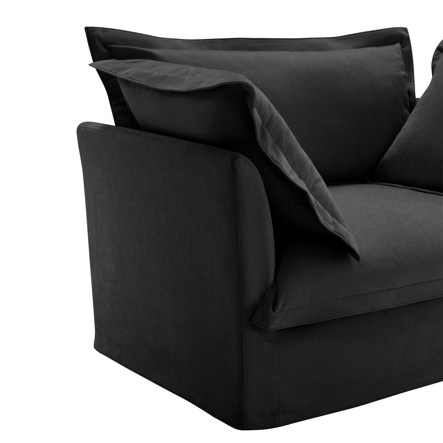 Canapé modulable 3 places en chenille 73,2 avec housses amovibles et lavables et plusieurs coussins