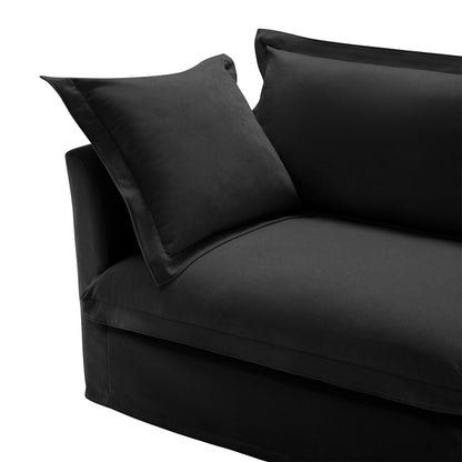 Canapé modulable 3 places en chenille 73,2 avec housses amovibles et lavables et plusieurs coussins