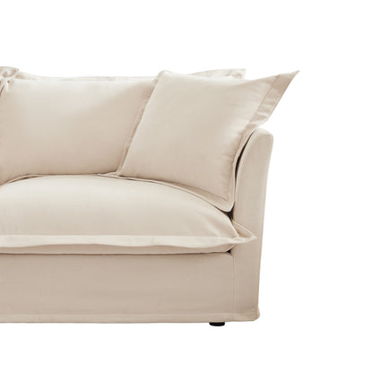 Canapé modulable 3 places en chenille 73,2 avec housses amovibles et lavables et plusieurs coussins