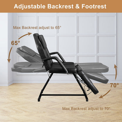Chaise de massage réglable pour salon de beauté, spa, tatouage, avec tabouret