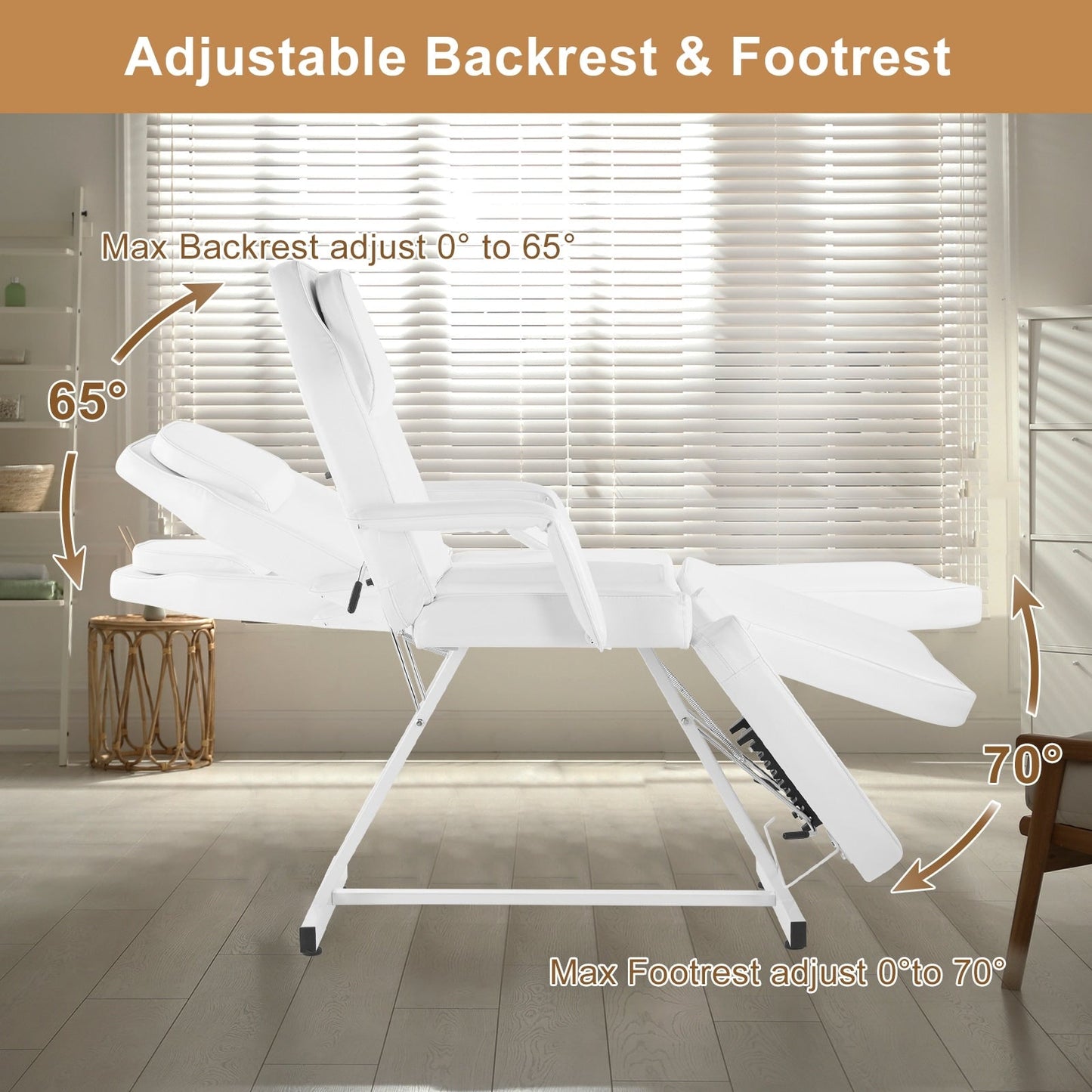 Chaise de massage réglable pour salon de beauté, spa, tatouage, avec tabouret