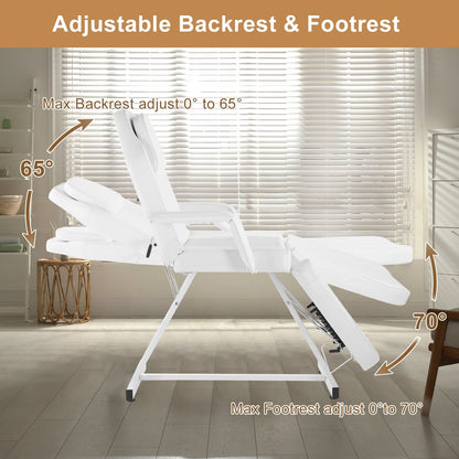 Chaise de massage réglable pour salon de beauté, spa, tatouage, avec tabouret