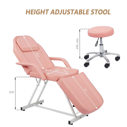 Chaise de massage réglable pour salon de beauté, spa, tatouage, avec tabouret