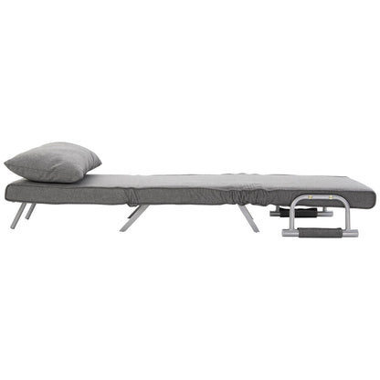 Canapé-lit convertible 73 places pliable 5 positions avec oreiller et cadre en acier pour le bureau à domicile