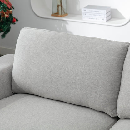 Canapé causeuse en tissu de 74,8 po avec coussins amovibles, pieds en métal et accoudoirs carrés contemporains
