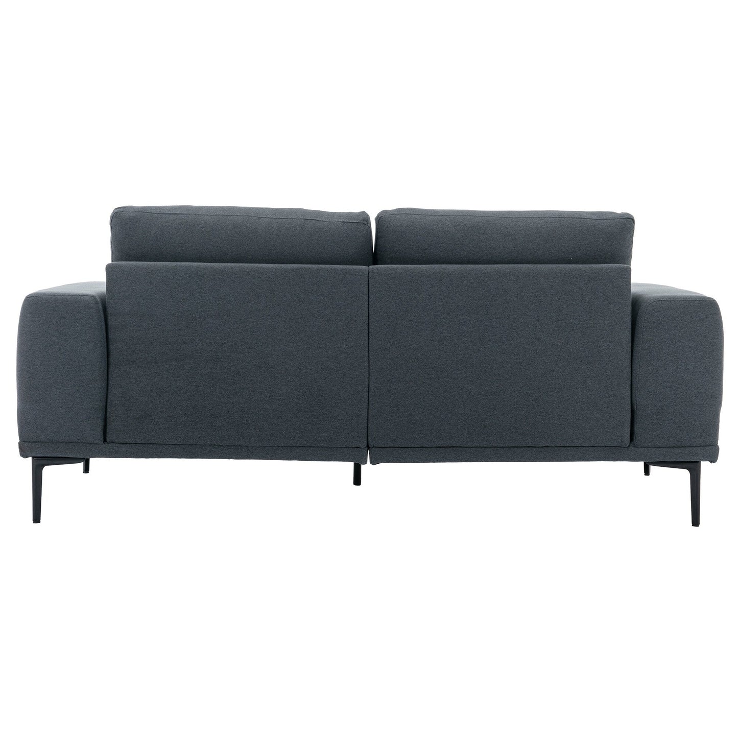 Canapé causeuse en tissu de 74,8 po avec coussins amovibles, pieds en métal et accoudoirs carrés contemporains