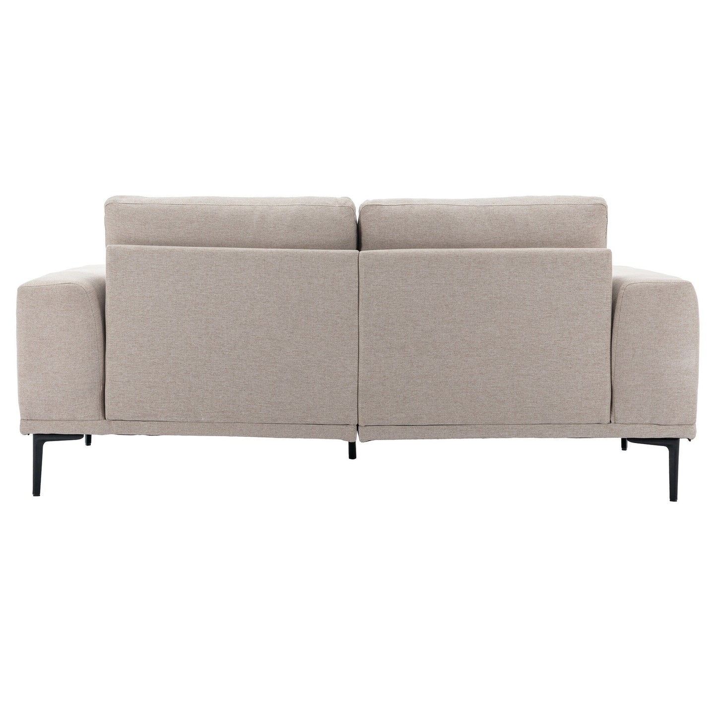 Canapé causeuse en tissu de 74,8 po avec coussins amovibles, pieds en métal et accoudoirs carrés contemporains