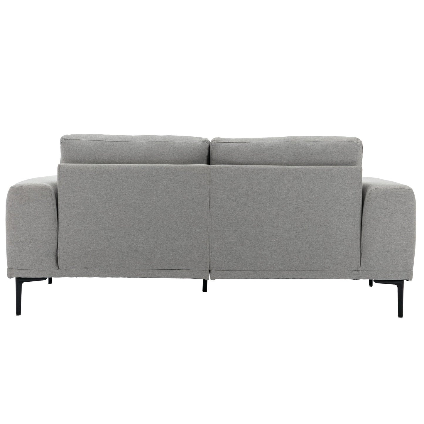 Canapé causeuse en tissu de 74,8 po avec coussins amovibles, pieds en métal et accoudoirs carrés contemporains
