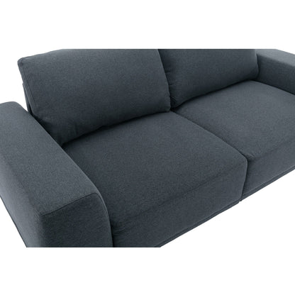 Canapé causeuse en tissu de 74,8 po avec coussins amovibles, pieds en métal et accoudoirs carrés contemporains