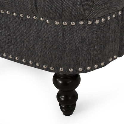 Canapé 3 places en tissu de 74 pouces avec détails rivetés, revêtement en tissu durable et sièges spacieux pour le salon