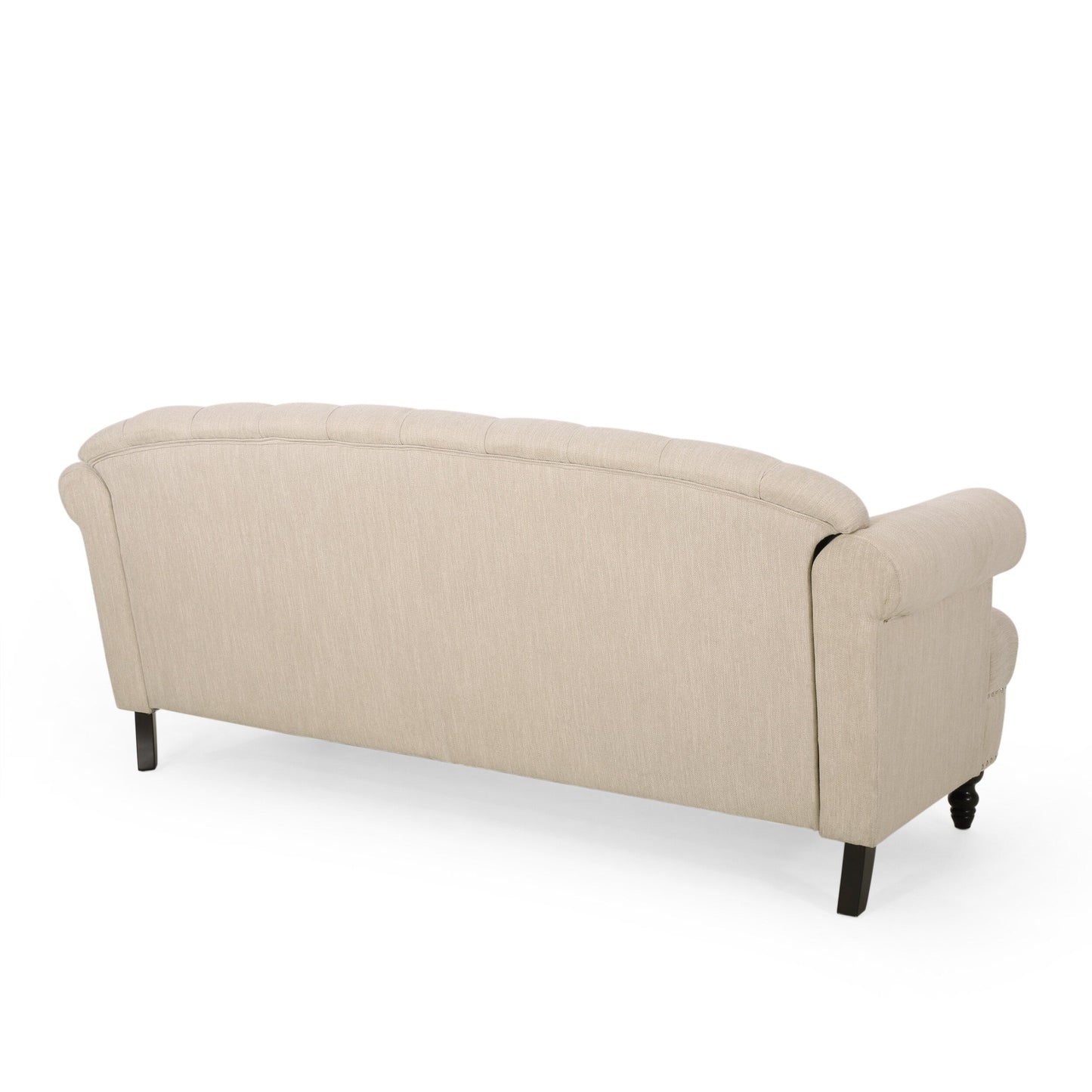 Canapé 3 places en tissu de 74 pouces avec détails rivetés, revêtement en tissu durable et sièges spacieux pour le salon