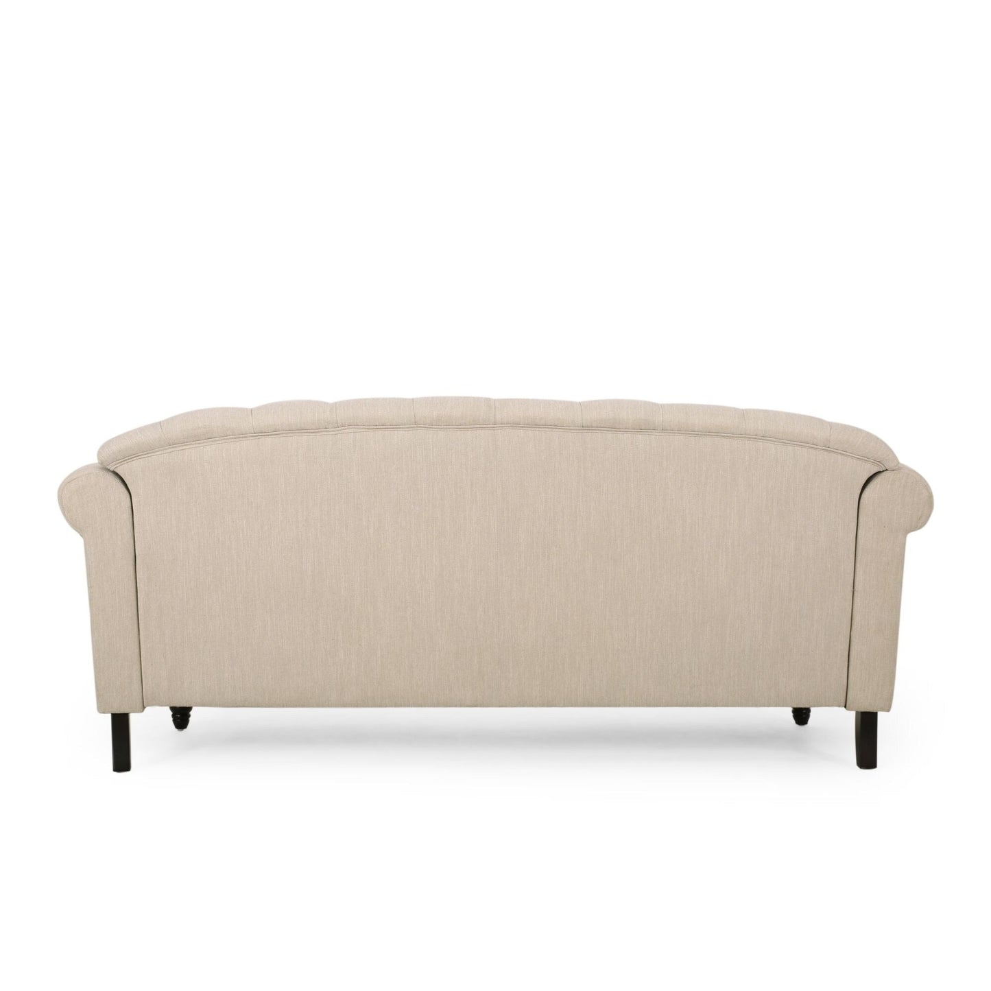 Canapé 3 places en tissu de 74 pouces avec détails rivetés, revêtement en tissu durable et sièges spacieux pour le salon