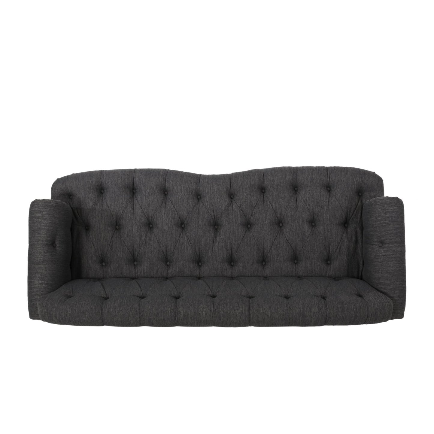 Canapé 3 places en tissu de 74 pouces avec détails rivetés, revêtement en tissu durable et sièges spacieux pour le salon