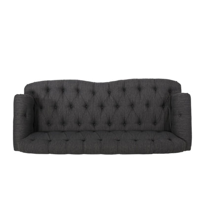 Canapé 3 places en tissu de 74 pouces avec détails rivetés, revêtement en tissu durable et sièges spacieux pour le salon