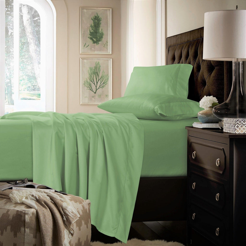 Parure de draps extra-profonds en coton 750 fils avec drap plat surdimensionné