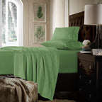Parure de draps extra-profonds en coton 750 fils avec drap plat surdimensionné