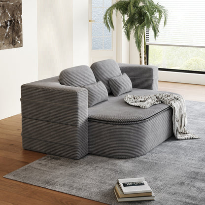 Canapé-lit convertible pliable 2 en 1 de 75 pouces en mousse avec couverture multifonctionnelle