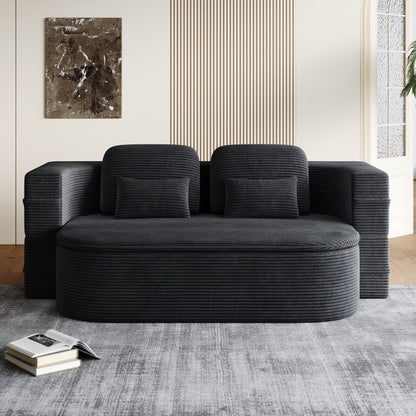 Canapé-lit convertible pliable 2 en 1 de 75 pouces en mousse avec couverture multifonctionnelle