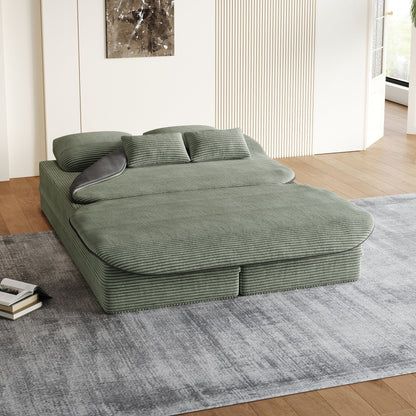 Canapé-lit convertible pliable 2 en 1 de 75 pouces en mousse avec couverture multifonctionnelle
