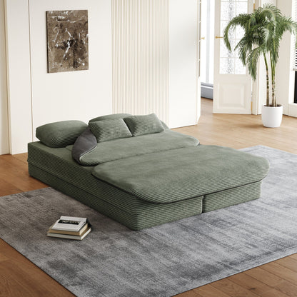 Canapé-lit convertible pliable 2 en 1 de 75 pouces en mousse avec couverture multifonctionnelle