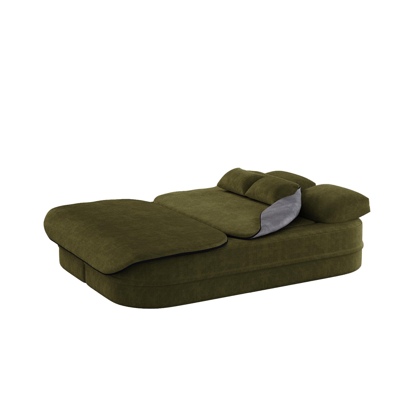 Canapé-lit pliable 2 en 1 75'', convertible en mousse chenille, avec couverture multifonctionnelle, canapé de salon