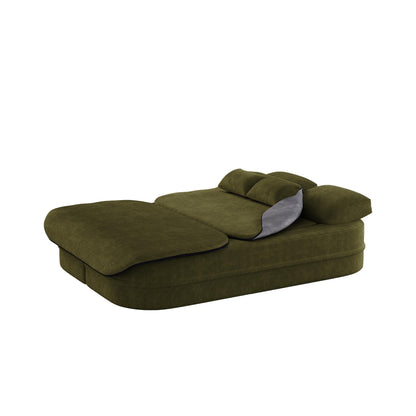 Canapé-lit pliable 2 en 1 75'', convertible en mousse chenille, avec couverture multifonctionnelle, canapé de salon
