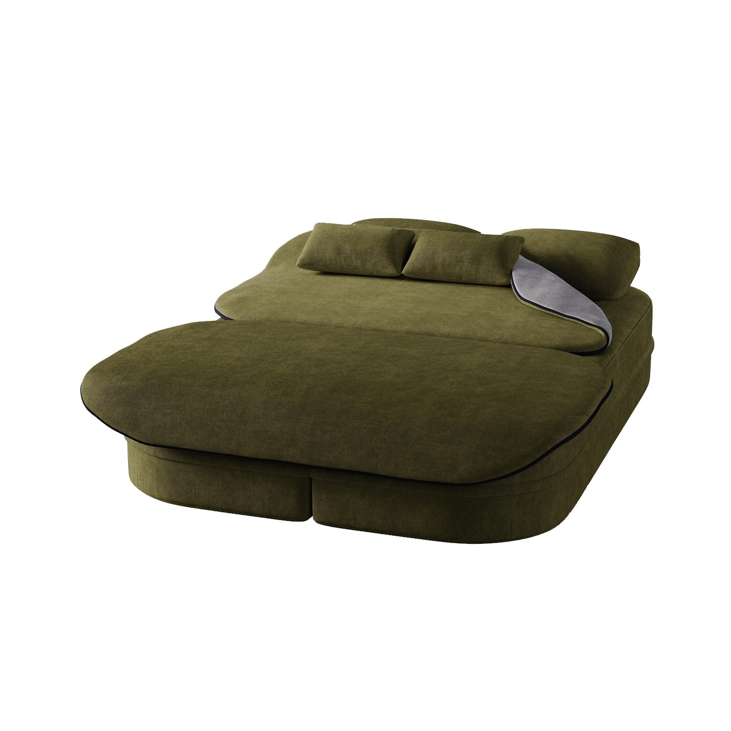 Canapé-lit pliable 2 en 1 75'', convertible en mousse chenille, avec couverture multifonctionnelle, canapé de salon