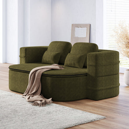 Canapé-lit pliable 2 en 1 75'', convertible en mousse chenille, avec couverture multifonctionnelle, canapé de salon