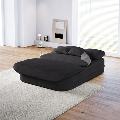 Canapé-lit pliable 2 en 1 75'', convertible en mousse chenille, avec couverture multifonctionnelle, canapé de salon