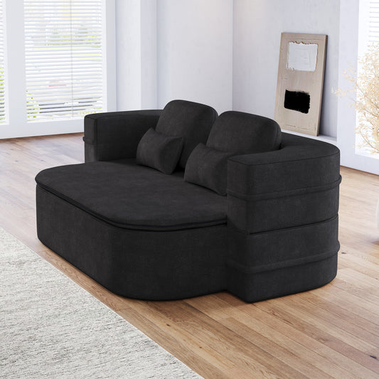 Canapé-lit pliable 2 en 1 75'', convertible en mousse chenille, avec couverture multifonctionnelle, canapé de salon