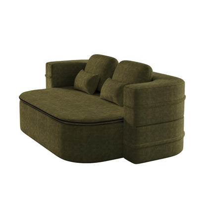 Canapé-lit pliable 2 en 1 75'', convertible en mousse chenille, avec couverture multifonctionnelle, canapé de salon