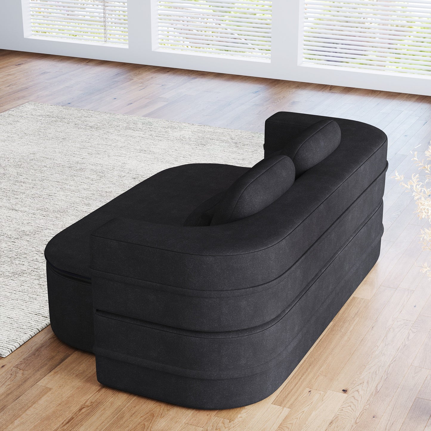Canapé-lit pliable 2 en 1 75'', convertible en mousse chenille, avec couverture multifonctionnelle, canapé de salon